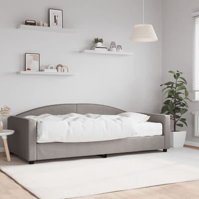 vidaXL - Slaapbank - met - matras - 100x200 - cm - stof - taupe