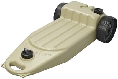 Aquaroll Wastemaster vuilwatertank - 38 liter - met wieltjes - beige - inclusief spanbanden