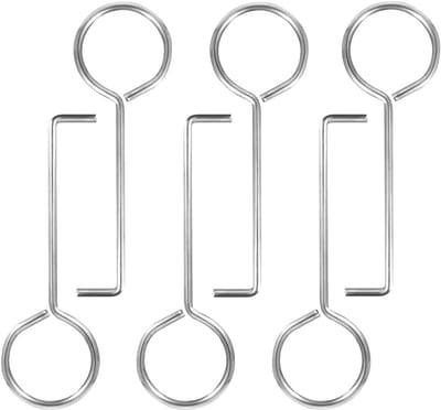 6 stuks - Afvoerhaak - Clip - Ophaalhaak - Trekker - Roestvrij staal - Voor doucheafvoerslang - Zilver