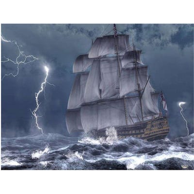 Peinture diamant à faire soi-même, peinture de paysage de bateau, broderie complète 20X30CM gray