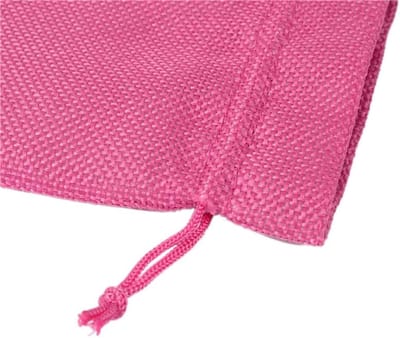 Jute zakjes, 50 stuks, 7 x 9 cm, cadeauzakjes met trekkoord, jute zakjes, zakjes om te vullen, stoffen zakjes voor sieraden, gastgeschenken, feesten (Jiu-rood)