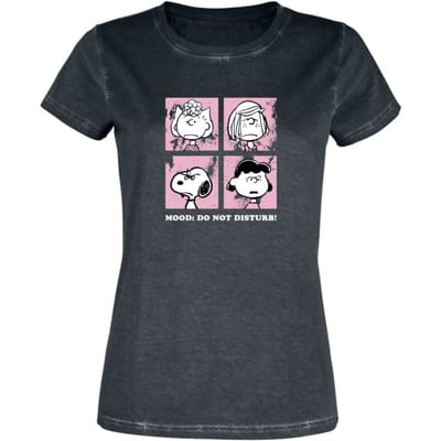 Peanuts T-shirt - Mood: Do Not Disturb - M tot L - voor Vrouwen - zwart