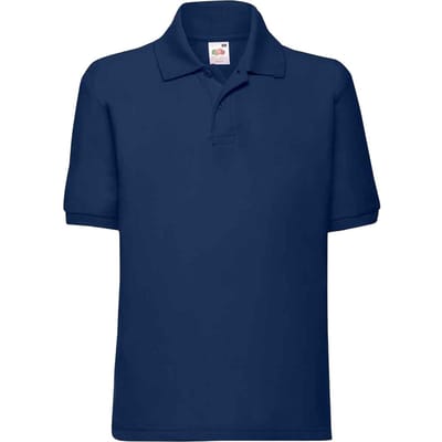 Fruit of the Loom Kinderen /Kinder Poly/ Katoen Piqué-Poloshirt Voor Kinderen. (Marine)