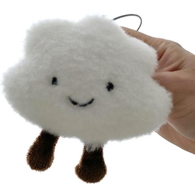 Schattige pluche witte wolk hanger sleutelhanger meisjes tas accessoires kawaii hanger pop koppel sleutelhanger wit