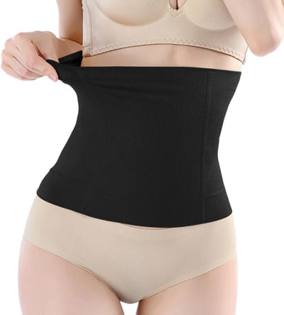 Naadloze Taille Trainer en Ademend Buikband Shapewear voor Dames, Zwart, M-L - Ideaal voor Onder Kleding, Comfortabel en Ondersteunend