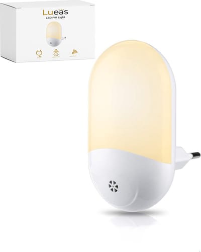 Lueas® - LED-nachtlampje plug-in/stopcontact – nachtlampje met dag/nacht sensor – Werkt op stroom – Warmlicht – Voor in de baby/kinder kamer