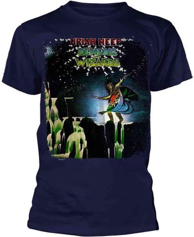 Uriah Heep Heren Tshirt -M- Demons And Wizards Blauw