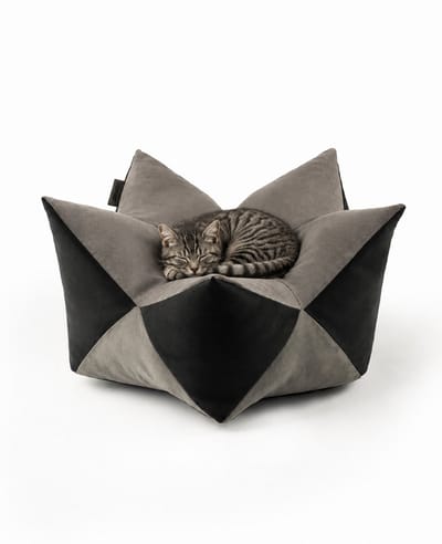 lionto Sterrenkussen kat, zacht kattenbed 70x38 cm grijs/zwart