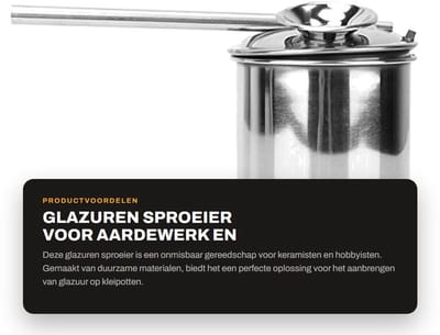 Dailygoods- Glazuren Sproeier RVS - Aardewerk Verstuiver - Keramische Accessoires - Spuit Klei Gereedschap - 300ml - Praktisch Gereedschap - Keramiek Sproeier