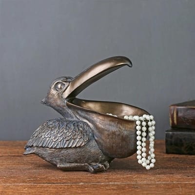 Nijlpaard Figuur Desktop Opbergdoos Standbeeld Sleutelkom Hippo Sculptuur Grote Mond Pelikaan Tafel Sleutel Snoep Container Woondecoratie Small