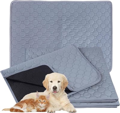 4-pack wasbare puppymatten 60x45 cm - herbruikbare hondendeken voor incontinentie - waterdichte antislip hondenmat - geschikt voor vloer, bank, auto en reizen.