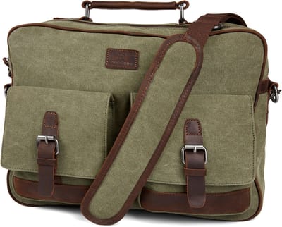 Salt & Hide - Heren - Groen Canvas Messenger Tas
