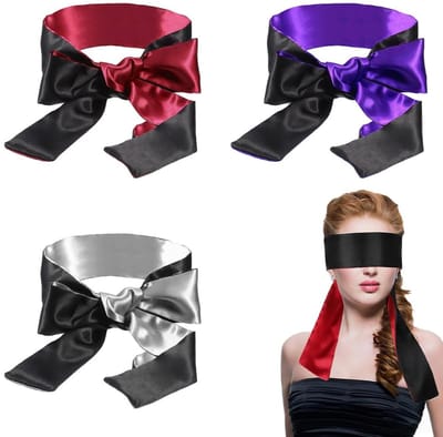 Dailygoods- Oogmasker Satijn - Zacht Slaapmasker - Verstelbare Oogafdekking - Reis-Oogmasker - 3 Stuks - Comfortabele Pasvorm