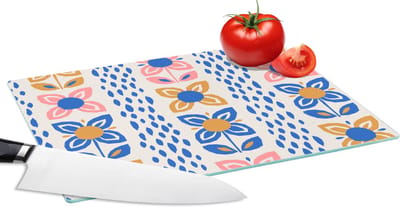 Glazen Snijplank - 28x20 - Bloemen - Scandinavië - Patronen - Snijplanken Glas