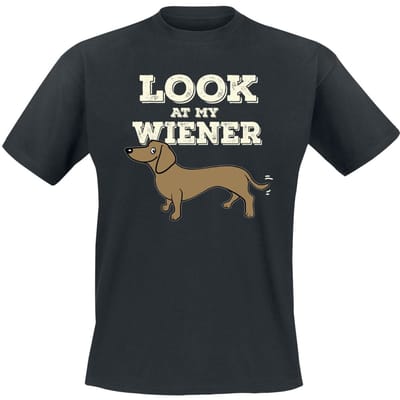 Tierisch - Fun T-shirt - Look At My Wiener - M tot 3XL - voor Mannen - zwart