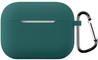Coverup Hoesje - Geschikt voor AirPods Pro 3 Hoesje - Coverup Siliconen AirPods Case met Sleutelhanger - Donkergroen