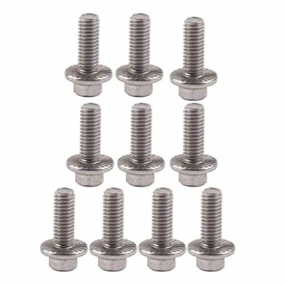 Dailygoods- Flensschroef Zeskantkop met Flens - 10 Stuks - Roestvrij Staal 304 - Schroefdraadmaat M6 - Lengte 20 mm - A2-70 Kwaliteit - Schroef