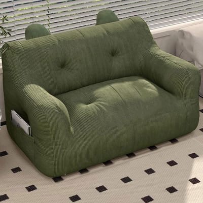 Zitzak met rugleuning - Lounge stoel vloerkussen - Ontspannen thuis - Ergonomisch ontwerp - 100x50cm - Donkergroen