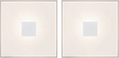 Paulmann 78401 LumiTiles LED-tegelset, vierkante tegels, IP44, 10x10 cm, 2-delige set incl. 2x0,8 W warm wit, wit, kunststof, aluminium, badkamerverlichting, 2700 K