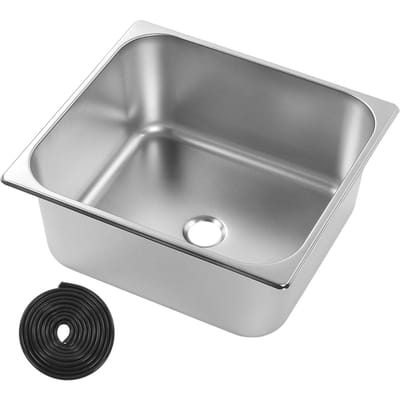 Évier sous plan L330 l300 H150 mm en acier inoxydable 304 avec orifice de vidange de 40 mm pour camping-car, bateau, cuisine, salle de bain gray