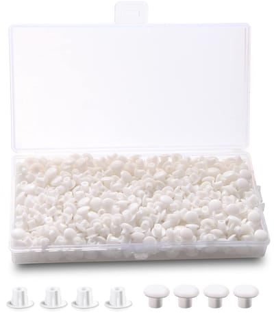 Dailygoods- Boorgatplug 600 stuks - Plastic Gatpluggen - Voor 5mm Gaten - Dekking Meubels - Wit - Diameter 8mm - Gatplug