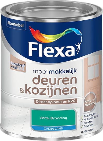 Flexa - Mooi Makkelijk Deuren & Kozijnen Zijdeglans - 85% Branding - Mengverf - 750 Ml