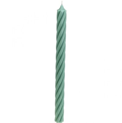 Rustieke kaarsen stokkaarsen groen gekleurd 350/28mm 4 st