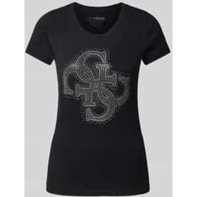 T-shirt met strass- en siersteentjes