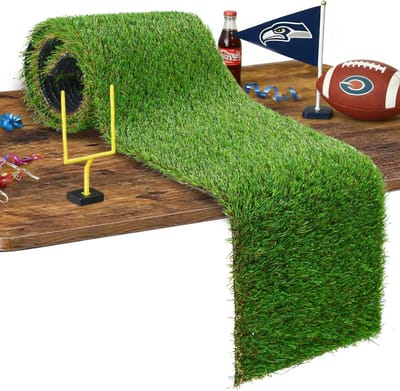 Kunstgras Tafelloper - Gras Runner Tafeldecoratie - Feestelijke Decoratie - Realistische 5 Tinten - 30 cm x 274 cm - Groen