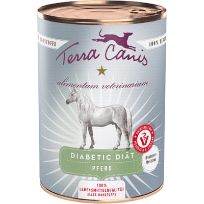 12x 400g Terra Canis Alimentum Veterinarium Diabetic Diet Paard Hondenvoer Nat