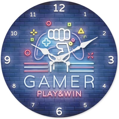 Hoge Kwaliteit Modieus Hoge Kwaliteit Neon Hoge Kwaliteit Spel Hoge Kwaliteit Console Hoge Kwaliteit Patroon Hoge Kwaliteit Houten Hoge Kwaliteit Muur (as the picture,14 Inches)