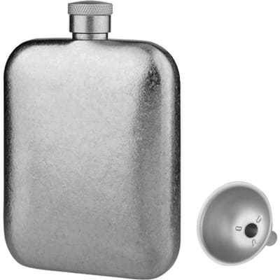Flasque en Titane avec Entonnoir Ultra Léger Portable Flasque à Vin Sélection Santé Flasque à Whisky pour Hommes Bouchon à Vis Étanchéité Boire