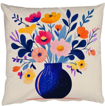 Sierkussens - Kussentjes Woonkamer - 50x50 cm - Vaas - Bloemen - Boeket