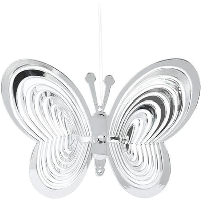 Hart Vlinder Windmolens Hangende Ornamenten Vogelafschrikker Windvanger Roterende Windgong Huis Tuin Buitendecoraties white
