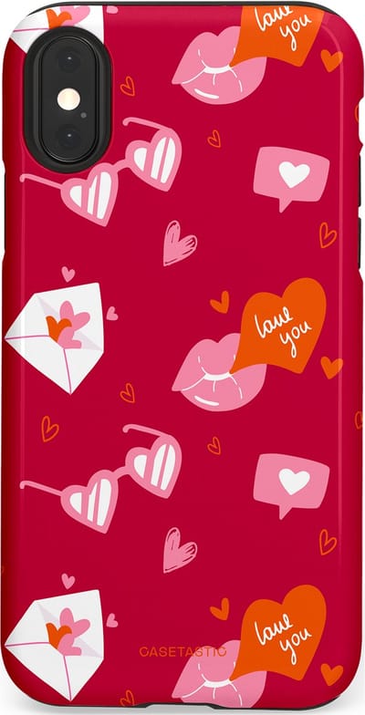 Casetastic Hoesje Geschikt voor Apple iPhone X/Xs - Stijlvolle Beschermende Duo-layer Case - Liefdesbrief
