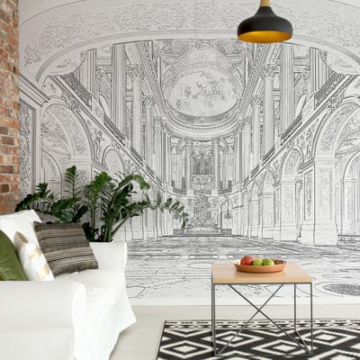 Fotobehang - Vlies Behang - Great Hall Ballroom in Versaille - Wit - 416 x 290 cm