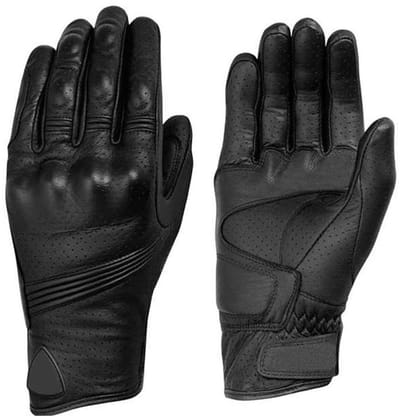 Dailygoods- Motorhandschoenen Zwart Leer - Heren/Dames - Verbeterde Grip - Slijtvast Ontwerp - Geschikt voor Diverse Sporten - Duurzaam Gebruik - Handschoenen