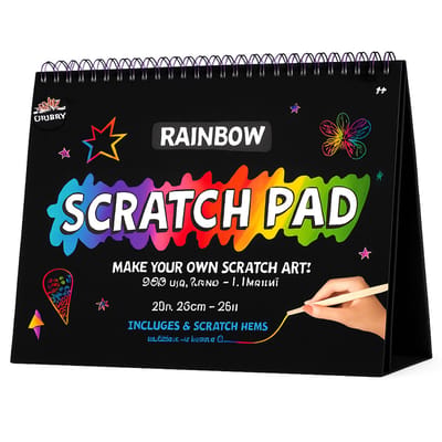 Rainbow Scratch Pad – 24 Pagina’s – Inclusief 2 Kraspennen – Scratch Art Tekenboek – Creatief Cadeau voor Kinderen – Sint & Kerst