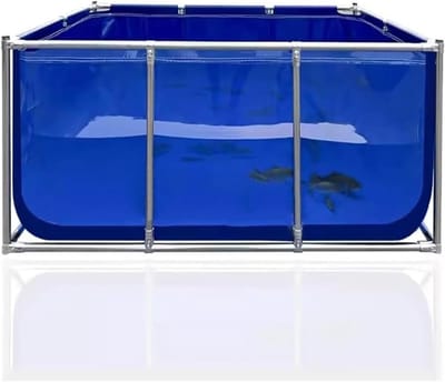 Opvouwbare Visvijver - Water Tank - Vis Kweken - Met Transparant Paneel - 100x60x30cm - Blauw