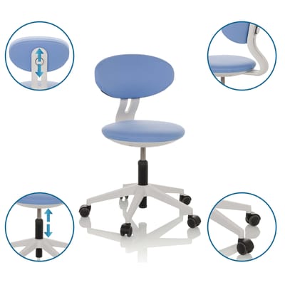 Kinderbureaustoel / kinderstoel MINIMOVO stof blauw hjh OFFICE