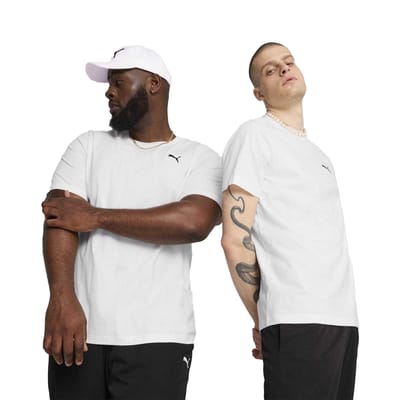 Puma Heren T-shirt met klein logo, normale pasvorm (Poema Wit)