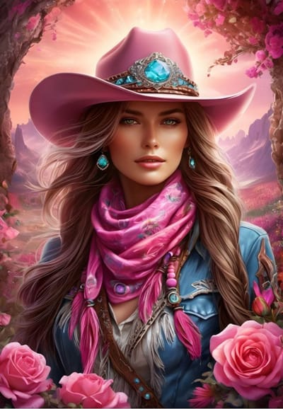 Bluebird Puzzle legpuzzel Pink Cowgirl - 1000 stukjes kleurrijk speelgoed.