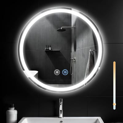 Ronde LED Badkamerspiegel 50cm Dimbaar met Bluetooth en Anti-Beslag