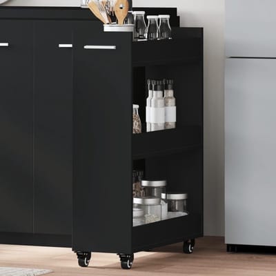Opbergkast met wieltjes - Dressoir Kast - Dranken Tijdschriften Opbergen - Vergrendelbare Zwenkwielen - 60 x 22 x 79 cm
