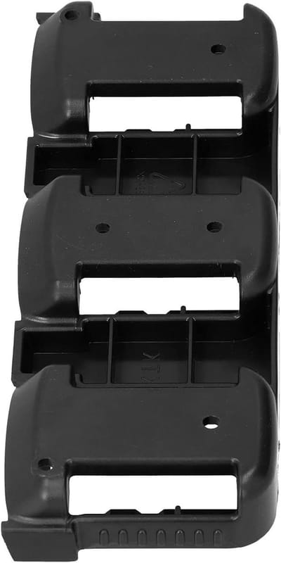 Batterijhouder Rek - Batterij Organizer - Gereedschap Organiseren - Veilig Vergrendelingsmechanisme - Max 3 Batterijen - Zwart