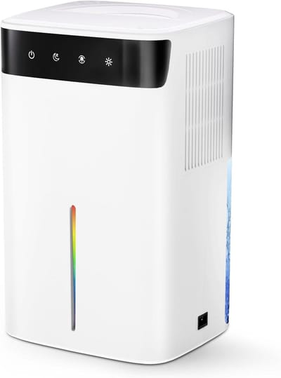 Elektrische Luchtontvochtiger - Vochtvreter Apparaat - Schimmel Voorkomen - Stille Nachtmodus 40dB - 500ML Capaciteit - Wit