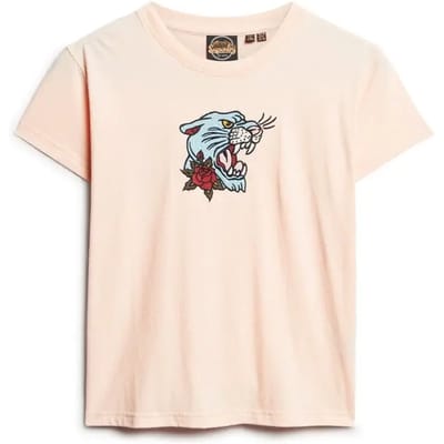 Superdry - Aansluitend Tattoo-T-shirt met borduursel - Dames - T-shirts