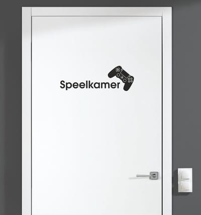 Deursticker - Speelkamer - Zwart 23x8