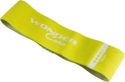 Wonder Core Weerstandsbanden Resistance Band - geel - Sterkte: Heavy / Zwaar - Fitness elastiek Sport Power Loop Band Workout Trainingsband voor full body workout thuis