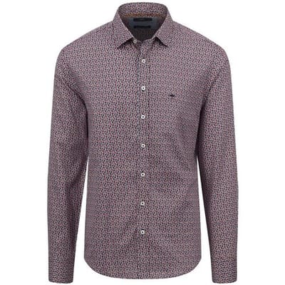 Fynch-Hatton Overhemd Mini Modern Pattern Kent Collar Flame / male